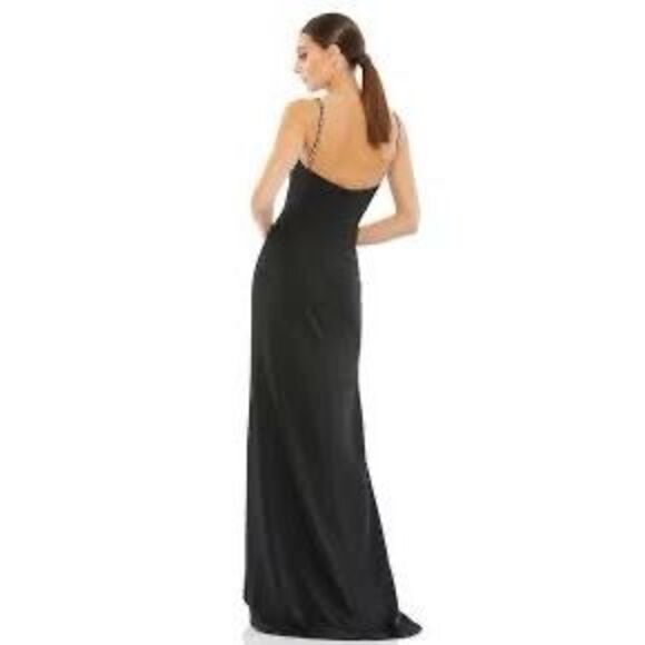 MAC DUGGAL IEENA CRYSTAL DETAIL SWEETHEART NECK TRUMPET BLACK - Picture 3 of 12